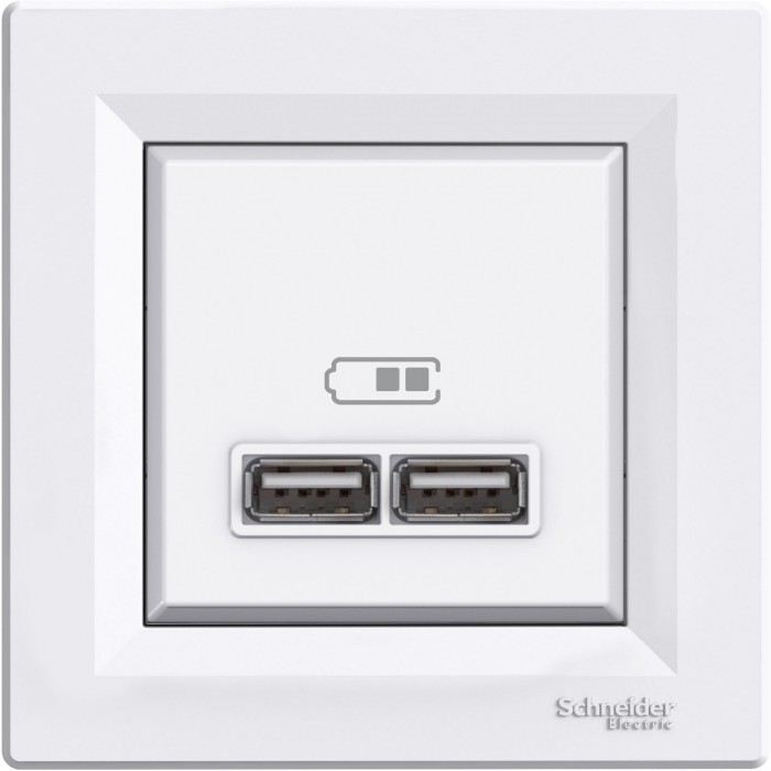 USB розетка 2,1A біла Asfora, Asfora