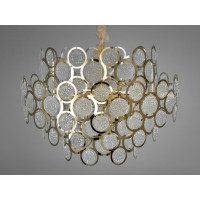 Люстра з круглими скляними елементами типу "Артишок" на 9 ламп, золото