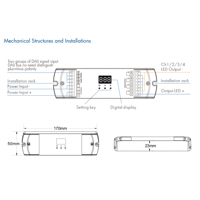 LED-контролер DEYA 12-48VDC, 5A*4CH, DALI (DA4-L)