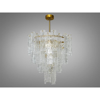 Люстра підвіс з скляними елементами на 8 ламп, колір бронза