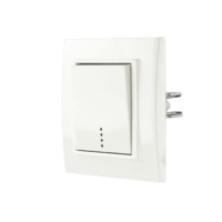 Вимикач 1-клв. з підсвіткою Mina білий/12, Білий, Вимикач з підсвіткою