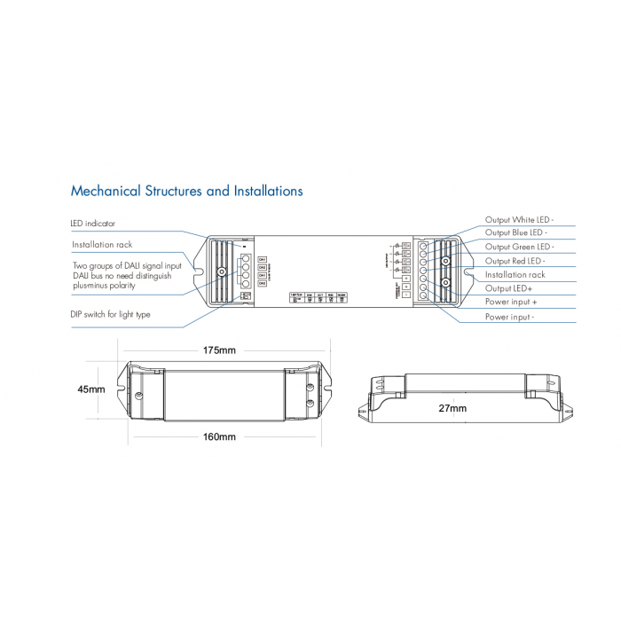 LED-контролерDEYA DALI DT6/DT8 12-48VDC, 5A*4CH (DA4-M)
