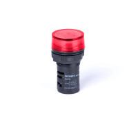 Індикатор, плоска лінза, червона, 24V AC/DC