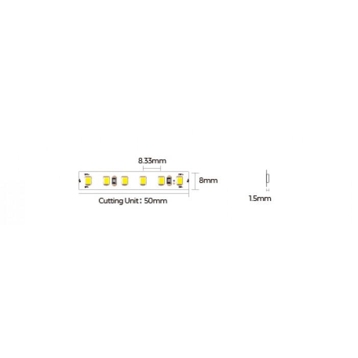 LED стрічка COLORS 120-2835-24V-IP20 8.8W 1040Lm 4000K 5м (DJ120-24V-8mm-NW)