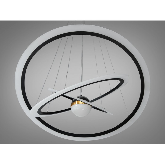 Світлодіодна люстра з додатковим підсвічуванням,140 Вт, чорна