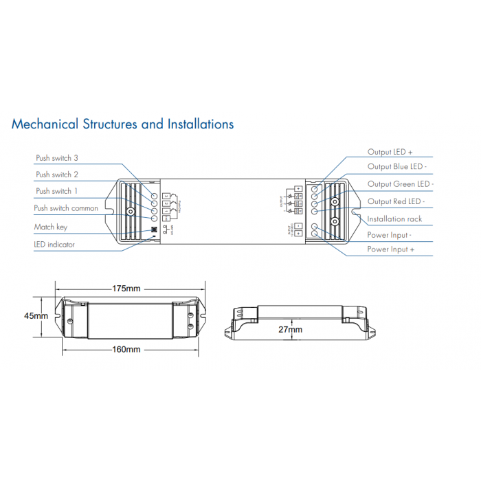 LED-контролер DEYA 12-36VDC, 6A*3CH, PUSH-DIM (V3-L)