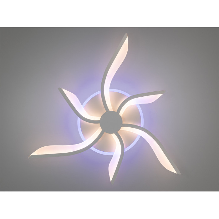 Пристельова світлодіодна люстра з пультом, підсвічуванням, 55W, біла