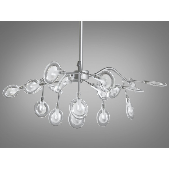 Креативна новинка, люстра "Світлячок", люстра на 18 ламп, хром сатин