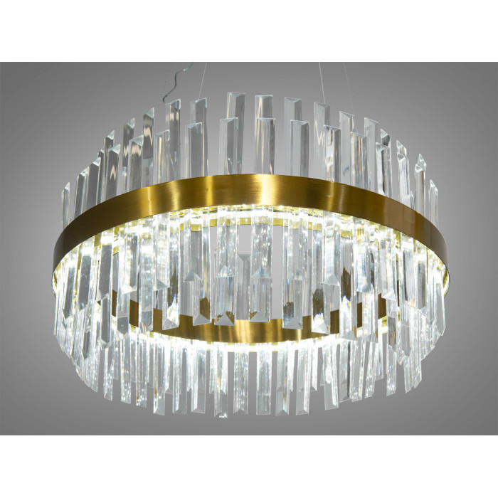 Якісна новинка, кришталева світлодіодна люстра в спальню,110 Вт,бронза