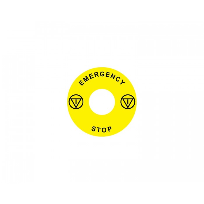 Emergency Stop наклейка для Ex9P1 H, 60 mm, 3М основа, жовта, EN
