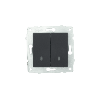 Механізм вимикача 2-клв.прохідного Grano чорний/12/120, Чорний металік, Механізм вимикача прохідного