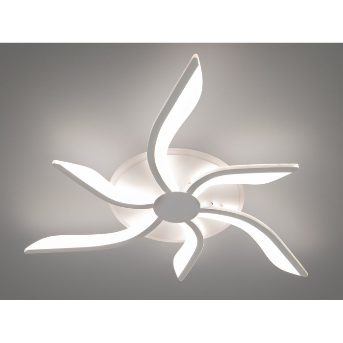 Пристельова світлодіодна люстра з пультом, підсвічуванням, 55W, біла