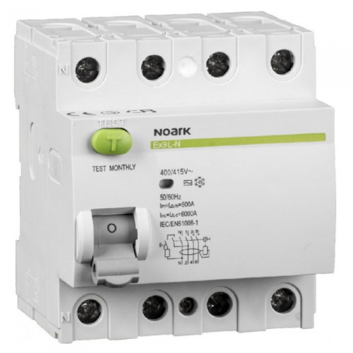 Диференційні реле (ПЗВ), Icn=6kA, 4P, In=16A, IΔn=30mA, тип AC