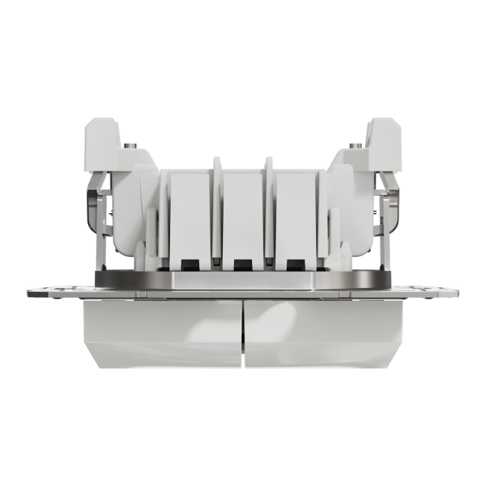 Перемикач двоклавішний білий Asfora б/р, Asfora