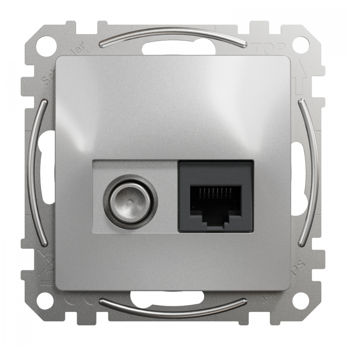 RJ45 CAT6 UTP -TV інд Алюм Sedna Design, Алюміній, Sedna Design & Elements