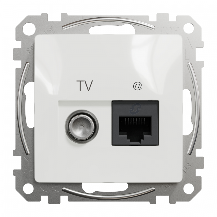 RJ45 CAT6 UTP -TV інд Білий Sedna Design, Білий, Sedna Design & Elements