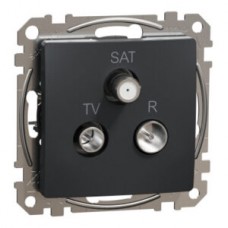 Розетка R/TV/SAT кінцева 4дБ, чорний, Чорний, TV/SAT/R розетка