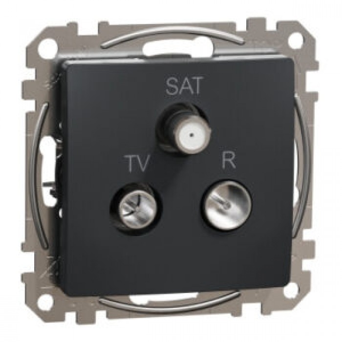 Розетка R/TV/SAT кінцева 4дБ, чорний, Чорний, TV/SAT/R розетка