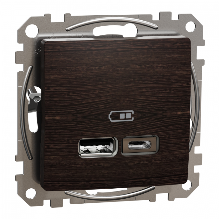 USB роз А+С 2,4 А Венге Sedna Elements, Венге, Sedna Design & Elements