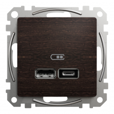 USB роз А+С 2,4 А Венге Sedna Elements, Венге, Sedna Design & Elements