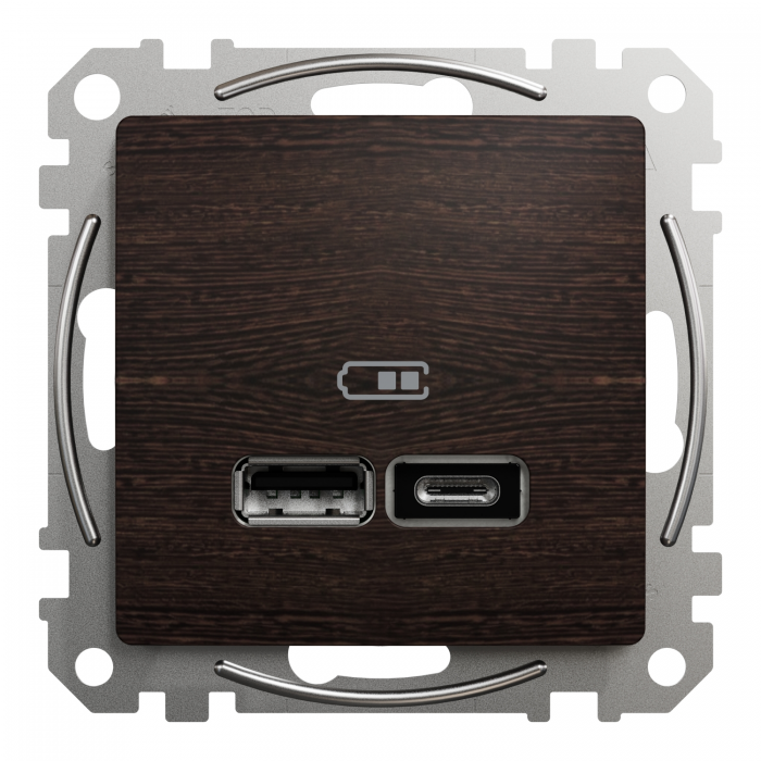 USB роз А+С 2,4 А Венге Sedna Elements, Венге, Sedna Design & Elements