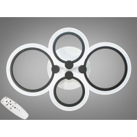 Пристельова світлодіодна смарт люстра з пультом, 65 Вт, чорна