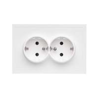 Фронтальна панель розетки подвійної із заземленням Quadrant, матовий білий