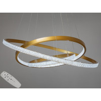 Світлодіодна люстра підвіс з пультом, димером, 165Вт, золото