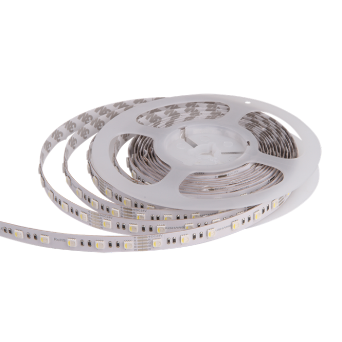 LED стрічка RISHANG 60-5050-24V-IP20 12.9/4.7W RGB+4000K 5м (RD0260AC-A)