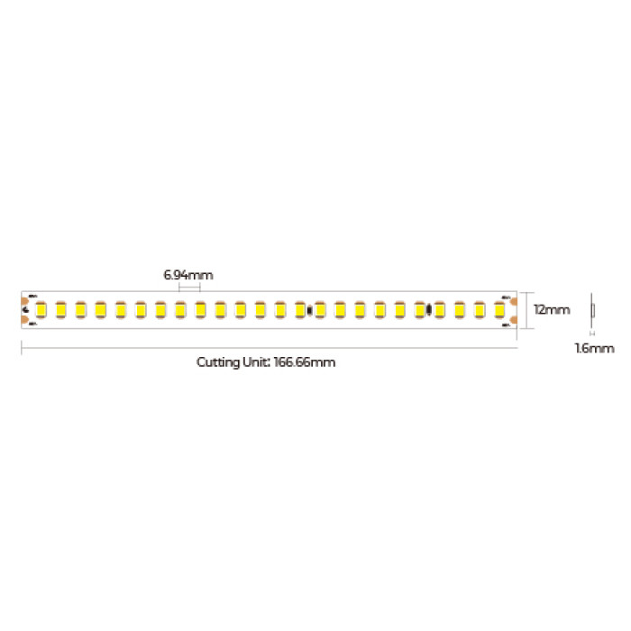 LED стрічка COLORS 144-2835-48V-IP33 5.4W 580Lm 4000K 5м (DS8144-48V-12mm)