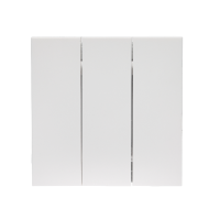 Фронтальна панель вимикача трьохклавішного, матовий білий