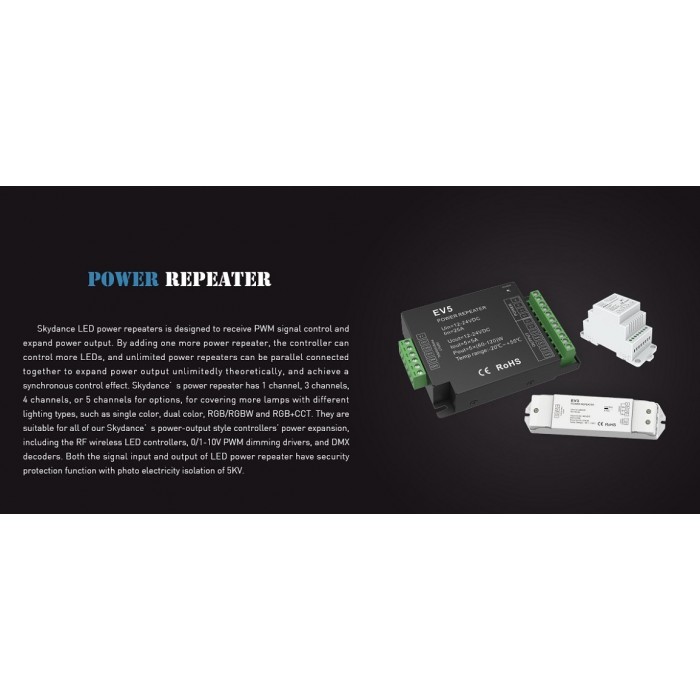 LED-повторювач DEYA 12-24VDC, 8A*4CH (EV4-X)