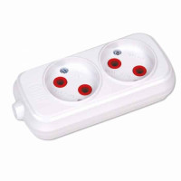 Колодка 2 гнізда, Білий, Колодки