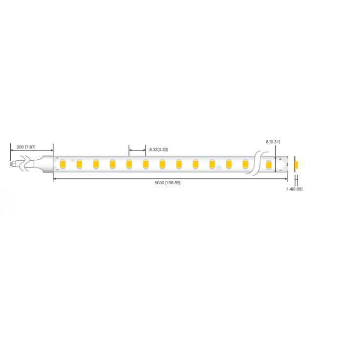 LED стрічка RISHANG 120-2835-12V-IP33 9,6W Green 5м (RD08C0TA-B-G)
