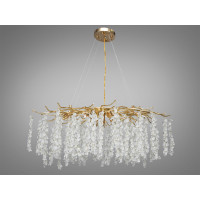 Алюмінієва кришталева люстра Гліцинія витягнутої форми, 10 ламп