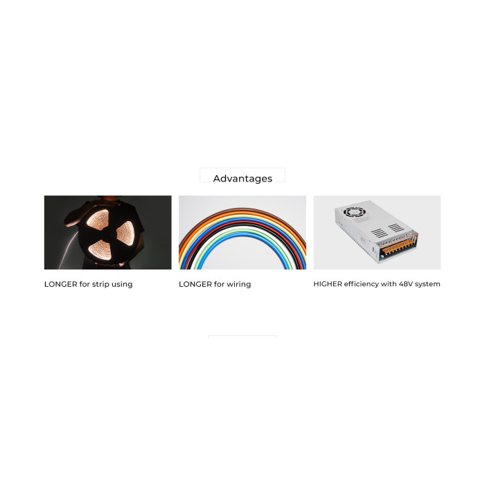 LED стрічка COLORS 144-2835-48V-IP33 5.4W 580Lm 4000K 5м (DS8144-48V-12mm)