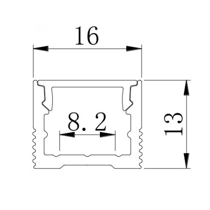 LED-профіль накладний, 2,5 метра (LS1613)