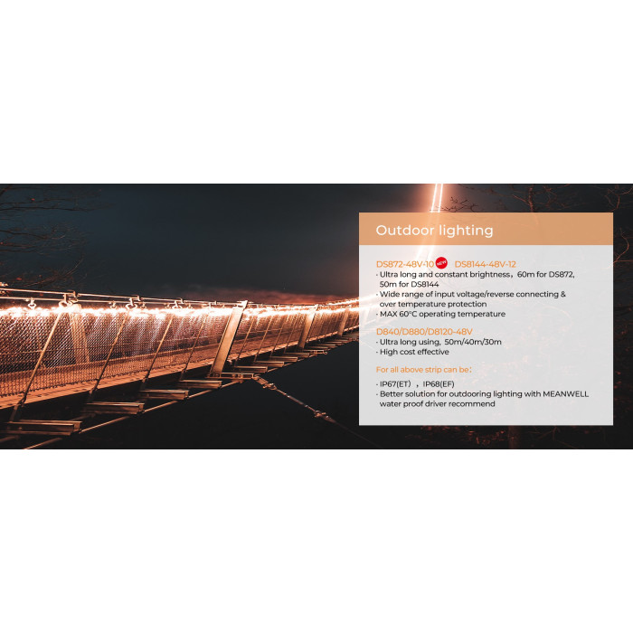 LED стрічка COLORS 144-2835-48V-IP33 5.4W 580Lm 4000K 5м (DS8144-48V-12mm)