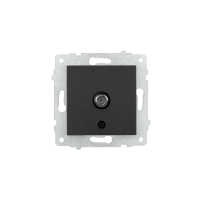 Механізм розетки ТВ кінцевої чорн.металік/12/120, Чорний металік, Механізм розетки ТВ кінцевої