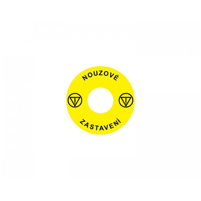 Emergency Stop наклейка для Ex9P1 H, 60 mm, 3М основа, жовта, CZ