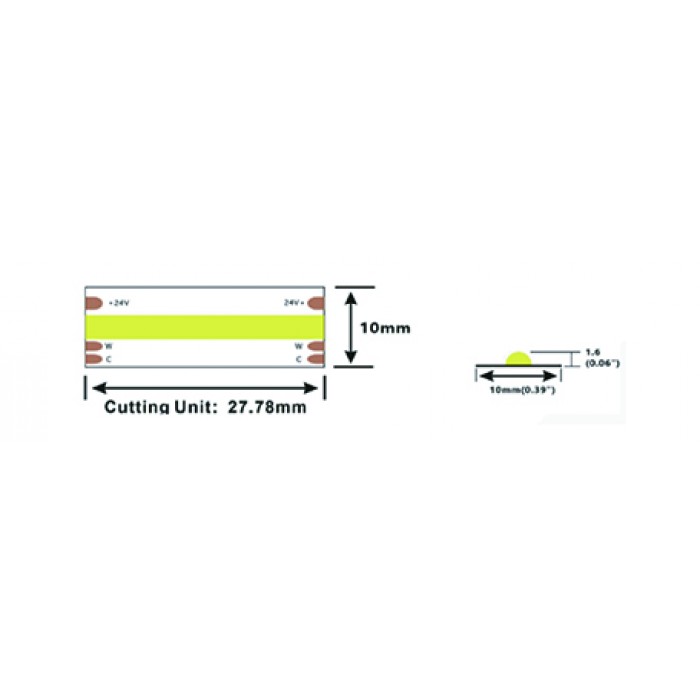 LED стрічка COLORS COB-24V-IP20 15W 2700/6000K 5м (DF14-24V-10mm-SWW)