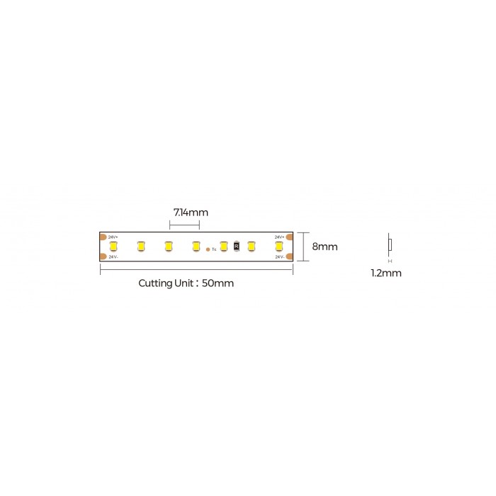 LED стрічка COLORS 140-2216-24V-IP20 6,6W 685Lm 3000K 5м (D6140-24V-8mm-WW)
