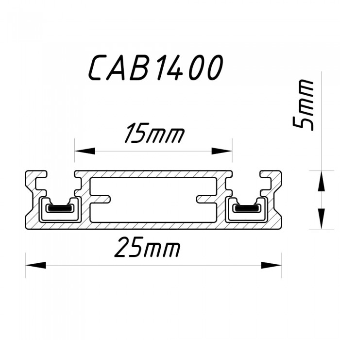 Шинопровід Ardero CAB1400 ULTRA чорний накладний 1м