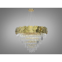 Елітна, магічна кришталева люстра на 22 лампи, діаметром 80 см, колір-золо