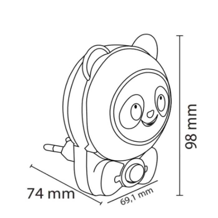 ANDY 2CCT Нічник LED 1W 30Lm 220-240V 69,1x98мм. червоний/200, Нічники