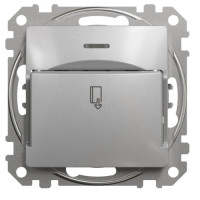 Картковий вимикач 10 А, алюміній, Алюміній, Sedna Design & Elements