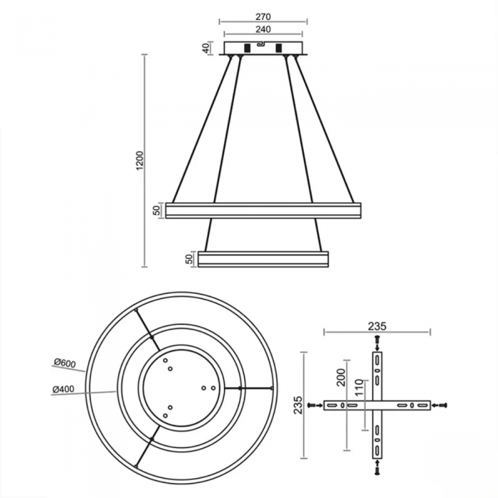 Керована світлодіодна люстра (арт.10417)