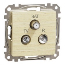 Розетка R/TV/SAT кінцева 4дБ, береза, Береза, TV/SAT/R розетка
