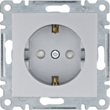 Розетка з з/к з захистом контактів Lumina, срібна, 16А/230В