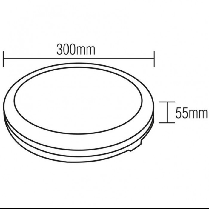 SCARLETT-30 3CCT Світильник накладний LED 30W 3CCT 2700Lm 170-265V d-300*h55мм ІР65 чорний кругл./1/